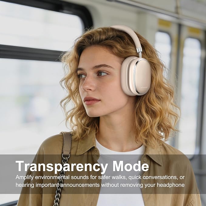 Srhythm NiceComfort 95 Adaptive Noise Cancelling Headphones Wireless | Bluetooth with Spatial Audio,Transparency,ENC,HD Sound,Low Latency for Gaming,Slim Headphones Lightweight