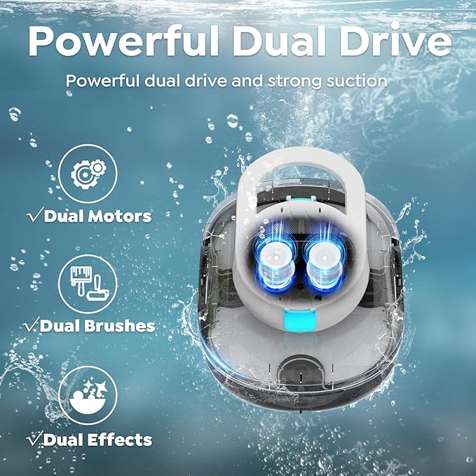 S1 Pro Cordless Robotic Pool Cleaner, 130-Min Runtime, Cleans Up to 1,292 Sq.Ft, Dual-Motor Pool Vacuum, Automatic Cleaner with Large Filter Basket, Fast Charging & Self-Parking (Phantom White)