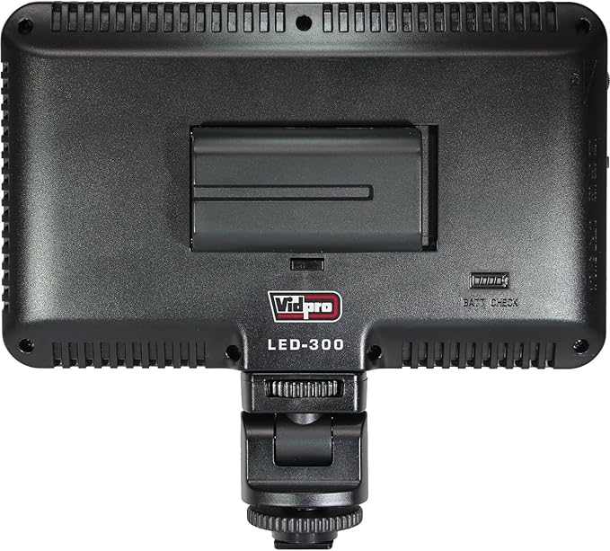 Vidpro LED-300 Photo and Video Light Kit - On Camera Panel LED Light - Adjustable and Dimmable Light Fits Cameras Video Camcorders and DLSR w/Hot Shoe Includes Rechargeable Battery Diffuser and More