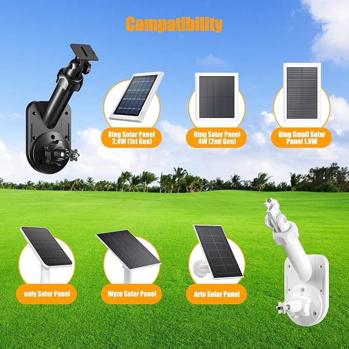 3 Pack Wall Mount for Cameras and Solar Panels, 2-in-1 Mount for Ring, Blink, Eufy, Arlo, Wyze, etc Solar Panel and Cam, with Ring Stick Up Cam/Spotlight Cam/Plus/Pro(Battery), Adjustable Angle