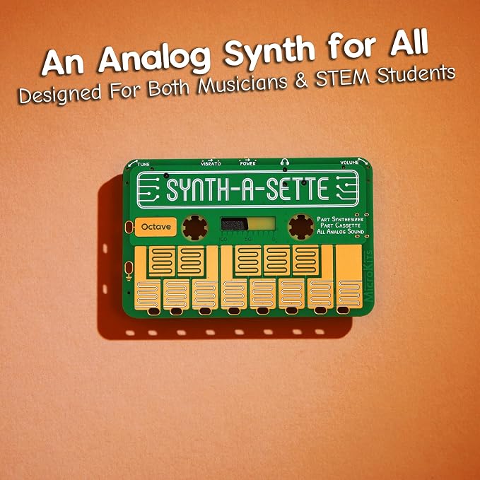 Synth-a-Sette: The Original Cassette Sized Analog Synthesizer. Play Melodies On The Go With This Pocket Synth Or Create Your Own Banana Keyboard Using Conductivity