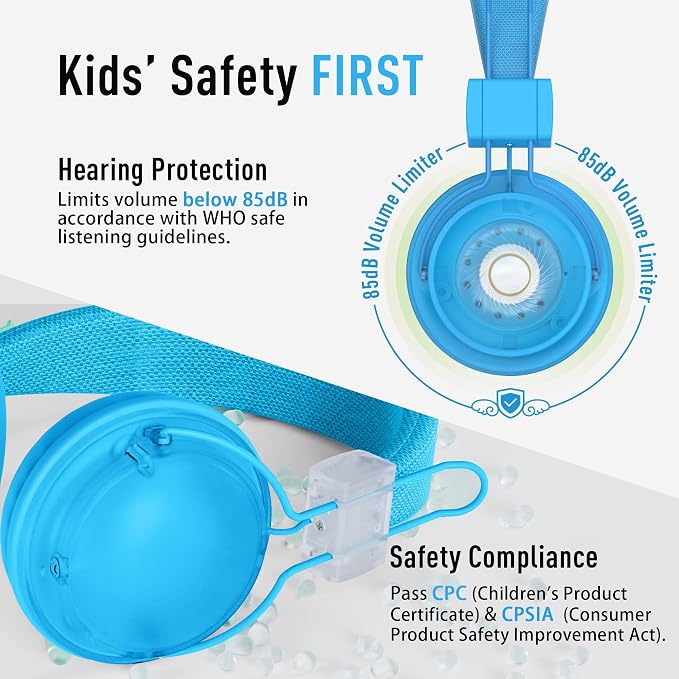 AILIHEN Classroom Headphones Kids 10-Pack for School Student K-5, On-Ear Premium Bulk Wired Headset with Mic, 85dB Volume Limited & SharePort, 3.5mm Jack for Chromebook, Computer, Laptop (Multicolor)