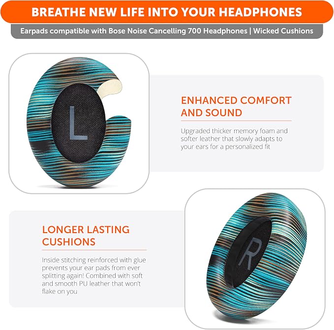 WC Wicked Cushions Upgraded Replacement Ear Pads for Bose 700 Noise Cancelling Headphones (NC700)-Softer PU Leather, Luxurious Memory Foam, Added Thickness, Extra Durable Ear Cushions | The Simulation