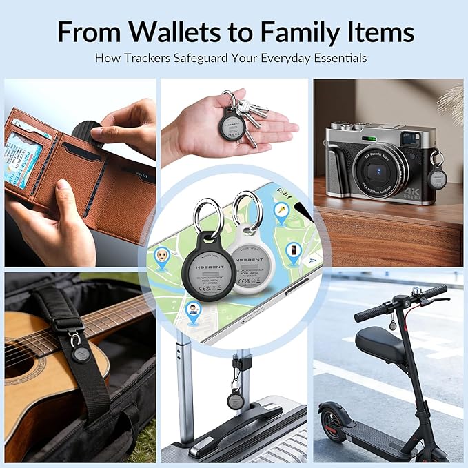 Air Tracker Tag (4 Pack) - Apple MFi Certified & IP67 Waterproof | Works with Apple Find My Network (iOS) to Track Keys, Wallet, Luggage & More
