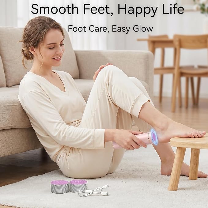 Electric Callus Remover, Rechargeable Foot File Home Use | 2000mAh Rechargeable, IPX7 Waterproof, 20 Diamond Rollers, for Dry Skin & Home Pedicure
