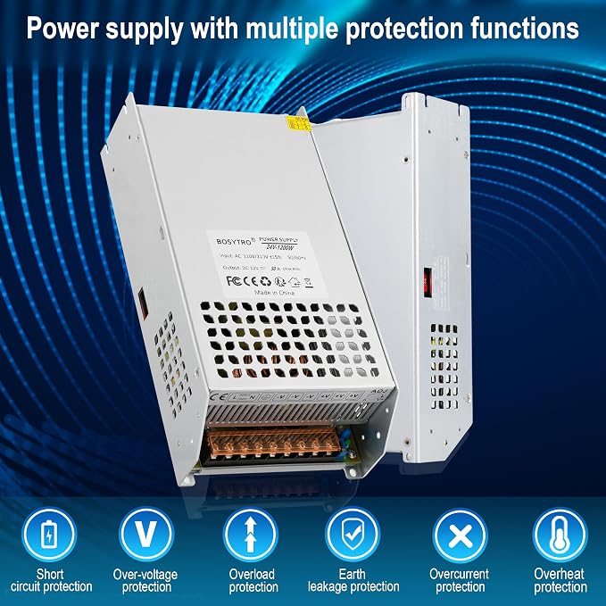 24V 50A 1200W DC Switching Power Supply Adapter PSU AC 110V / 220V-DC 24V Transformer Adapter, for LED Light Strip,Medical Equipment, DC Motor,Computer Project of Industrial Power Supplies