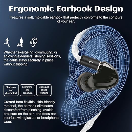 IEM Cable Compatible with Linsoul 7Hz x Crinacle Zero:2, Salnotes Zero, Kiwi Ears Orchestra Lite, Cadenza, Quartet, Astral, Hype4, Supermix4, Kiwi Ears Terras IEM Cable with 2.5mm/3.5mm/4.4mm Plug