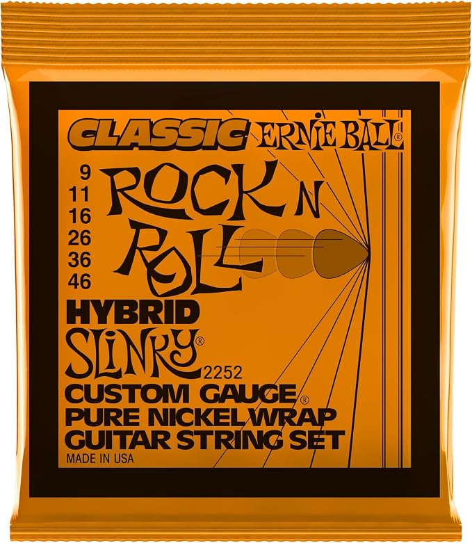 Ernie Ball Hybrid Slinky Classic Pure Nickel Electric Guitar Strings, 9-46 Gauge (P02252)