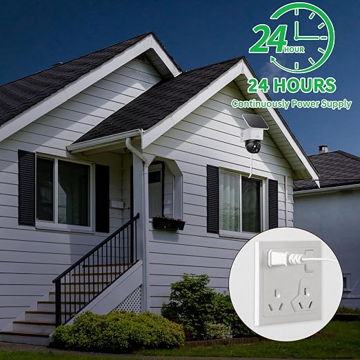 30FT Power Adapter Designed for eufy Security SoloCam S220/S340/S4/E30/E42, eufyCam S330/S3 Pro and eufy Security Indoor Cam S350/E30, Charger and Extension Cable Provide Continuous Charging - White