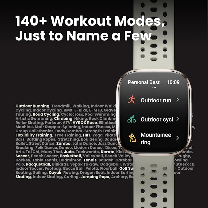 Amazfit Bip 6 Smart Watch 46mm, 14 Day Battery, 1.97" AMOLED Display, GPS & Free Maps, AI, Bluetooth Call & Text, Health, Fitness & Sleep Tracker, 140+ Workout Modes, 5 ATM Water-Resistance, Black
