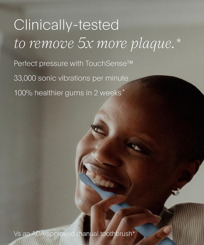 SURI 2.0 New Sonic Electric Toothbrush with Pressure Sensor | 1 Month+ Battery | Electric Toothbrush for Adults | Travel Toothbrushes | Tooth Brush | Blue