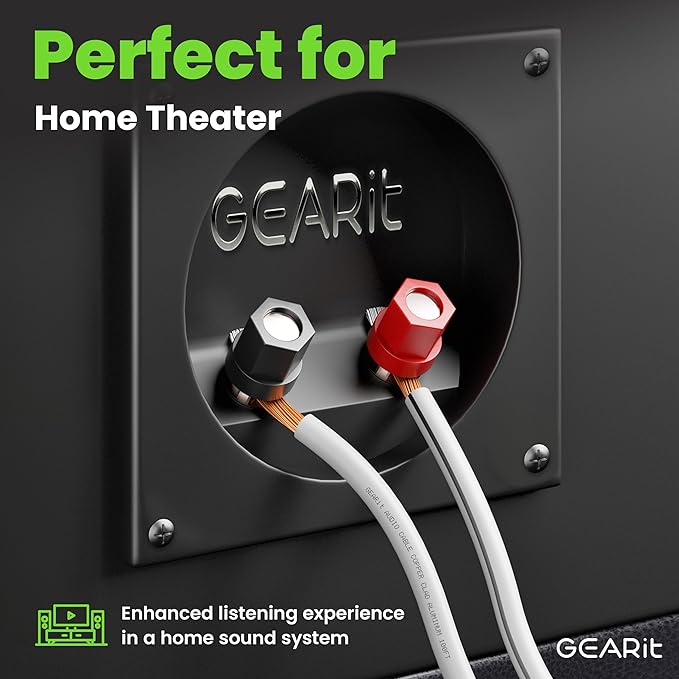 GearIT 18AWG Speaker Wire, Pro Series 18 Gauge Speaker Wire Cable (500 Feet / 152 Meters) Great Use for Home Theater Speakers and Car Speakers, White