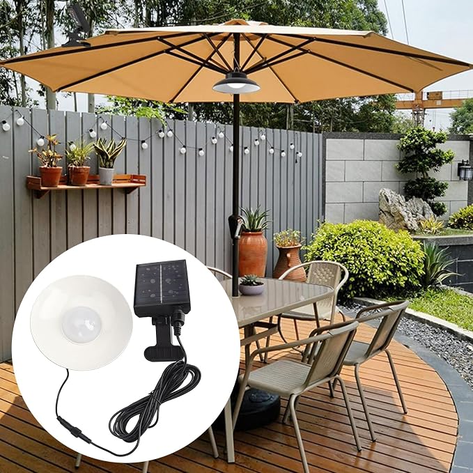 Upgrade Umbrella Solar Lights 12 Hours Working Party Patio, LED Outdoor Solar Lights for Patio,Remote Control (Warm Light)