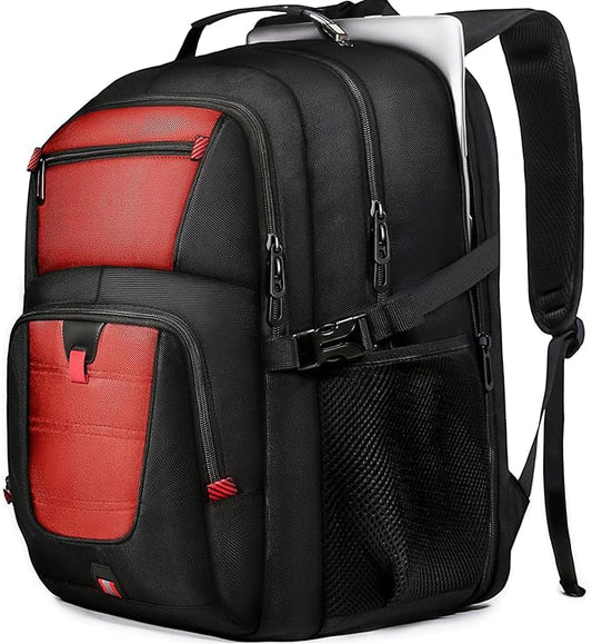 Extra Large Laptop Backpack with LifetimeWarranty,Gaming Laptop Travel Bag Fits 18.4-19" Laptops,TSA Friendly Travel Rucksack for Men Women, Big TSA Airline Approved Work Computer Bag, Red