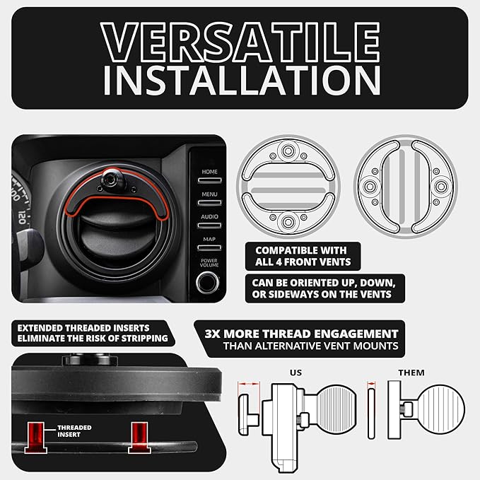 Tackform Link Vent Phone Mount Compatible with 2016-2023 Toyota Tacoma and 2014-2021 Toyota Tundra | Aluminum | Zero Slip, Anti-Scratch | Universal Holder Compatible with iPhone, Galaxy, More | Blue