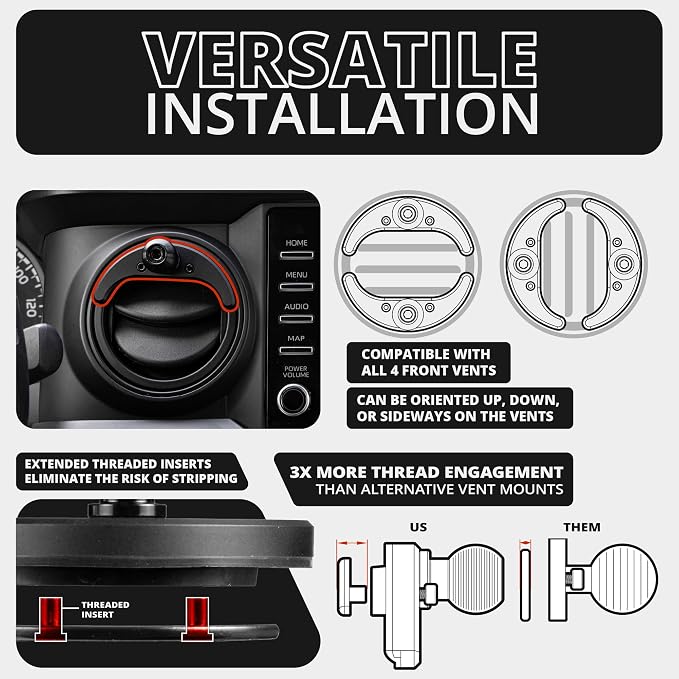 Tackform Link Vent Phone Mount Compatible with 2016-2023 Toyota Tacoma and 2014-2021 Toyota Tundra | Aluminum | Zero Slip | Compatible with MagSafe | Universal Magnetic Holder | 2" Arm | Pink Knob