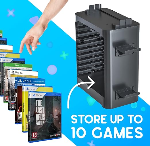 Skywin NS Compatible Nintendo Switch Games Holder, Nintendo Switch Stand, Game Disk Rack, Controller Organizer, Switch Holder Stand for Gamers, Nintendo Switch Accessories (Black)