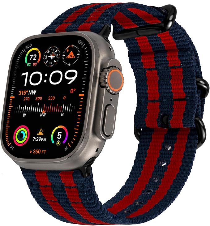 Carterjett EXTRA LARGE Hiking Trail Nylon Band - Compatible with Apple Watch Ultra 2/Ultra Band 49mm 46mm 45mm 44mm for Men Women, XL for Big Wrists, Xtra Long, Soft Braided Sturdy Weave Sport Strap for iWatch Ultra 2, iWatch Ultra Series 10 & All Mode...