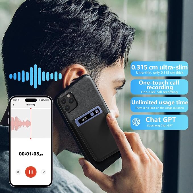 AI Voice Recorder, Pocket AI Recorder with Transcribe & Summarize, AI Noise Cancellation Technology, 64GB Memory, 35 Hours Recording, App Control, Supports 152 Languages for Lectures, Meetings, Calls