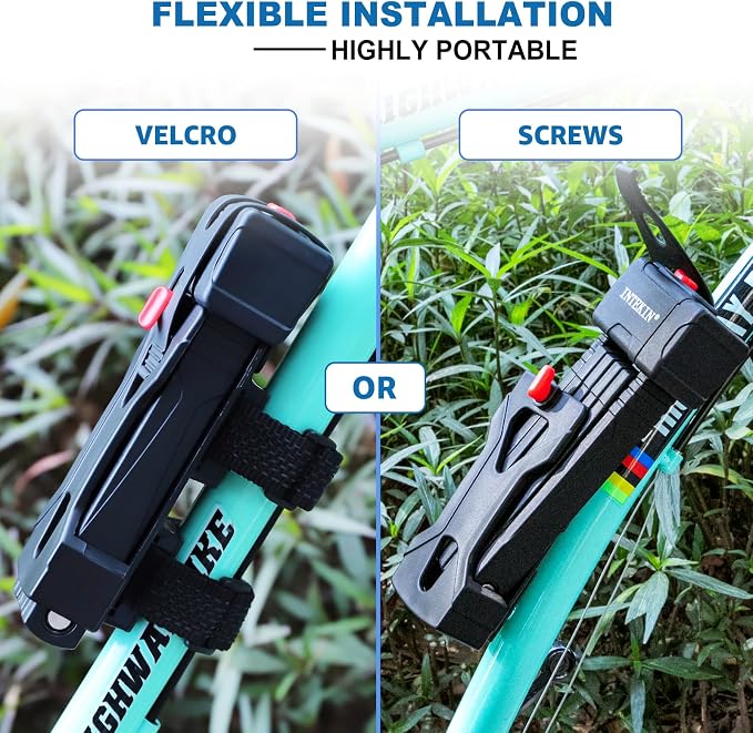 Compact Folding Bike Lock, Heavy Duty Bicycle Lock with 3 Keys and Mount, Lightweight Foldable Chain Locks for E-Bike, Motorcycles, Scooters - 75cm (30 in)