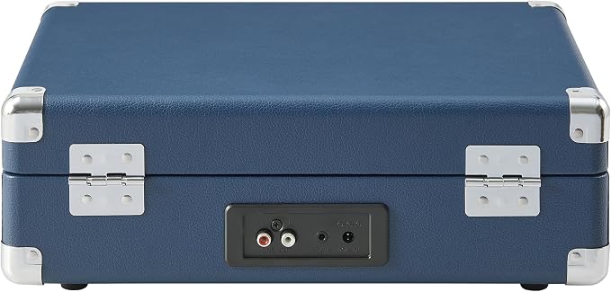 Crosley CR8005F-IB Cruiser Plus Vintage 3-Speed Bluetooth in/Out Suitcase Vinyl Record Player Turntable with Built-in Speakers, Ink Blue