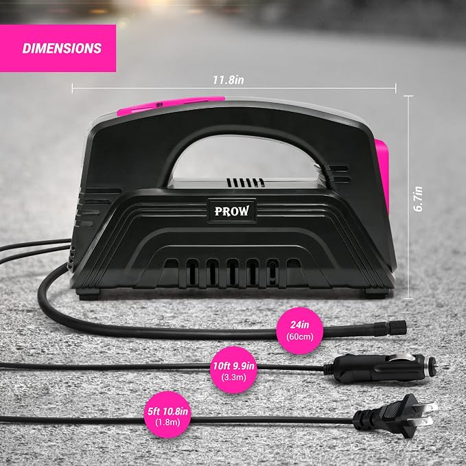 Electric Air Compressor Tire Inflator AC/DC Portable for Car – DC 12V, Home – AC 110V, Upscale, with Digital Pressure Gauge, Air Pump for Car Tires, Motorcycle, Bike, Basketball and More