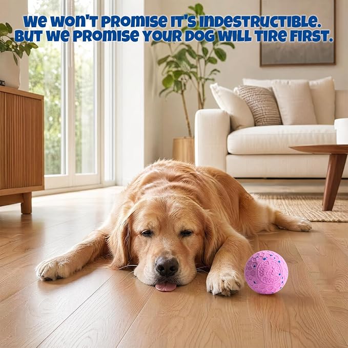 Fsitego Interactive Dog Ball Toys, Automatic Moving Bouncing, Rotating Smart Dog Toy for Small, Medium, Large to Keep Them Busy, Durable E-TPU Material & IP65 Waterproof, 5H Continuous Use(Pink)