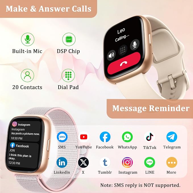 Smart Watch for Women Men, 2026 Upgrade Smartwatch [2 Bands, 44mm case], 1.83" Fitness Tracker Watch Alexa Built-in, Make/Answer Call, HR Sleep Stress Monitor, IP68 Waterproof Step Counter Watch