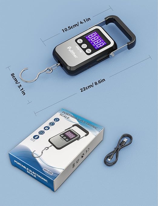 Fish Scale, Max 130lbs Fishing Scale,Multi-Mode Pound/Ounces & Kilograms,LCD Display