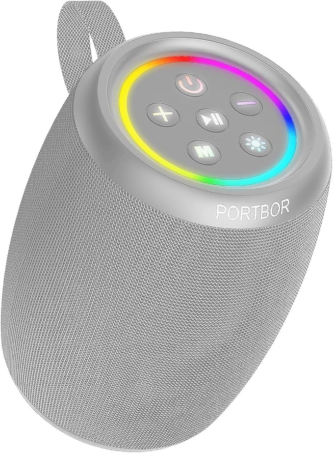 Bluetooth Speaker, Portable Wireless Speaker with Powerful Loud Stereo Sound, BT5.3, IPX5 Waterproof, TWS Pairing, for Outdoor Home Party Camping, Beach Essentials Electronics, Ideal Gifts (Gray)