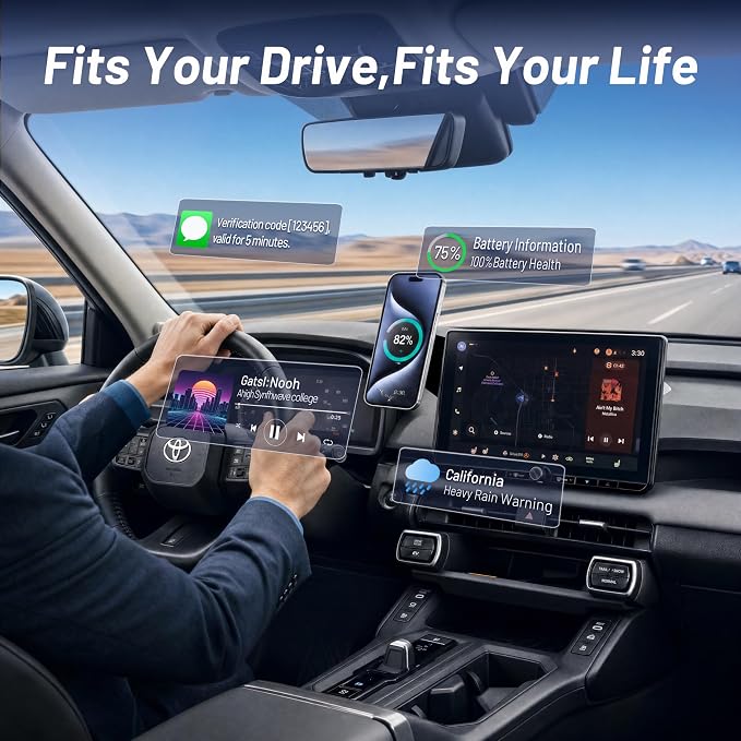 Car Phone Holder for Toyota RAV4 (2026,10.5 inch),MagSafe Car Mount Charger,Magnetic Phone Holder,15W Wireless Charging,Screen Phone Holder,360° & Hands Free,RAV-4 Interior Accessories