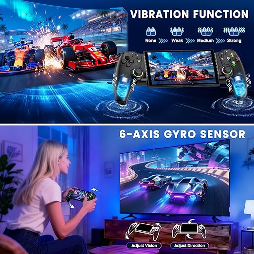 Mobile Gaming Controller for iPhone/Android/Switch 2/Switch/OLED/iPad Mini, Wireless Switch Controller One-Piece Joypad with Hall Effect Joysticks/Hall Triggers Support Xbox Cloud, Steam Link,Black