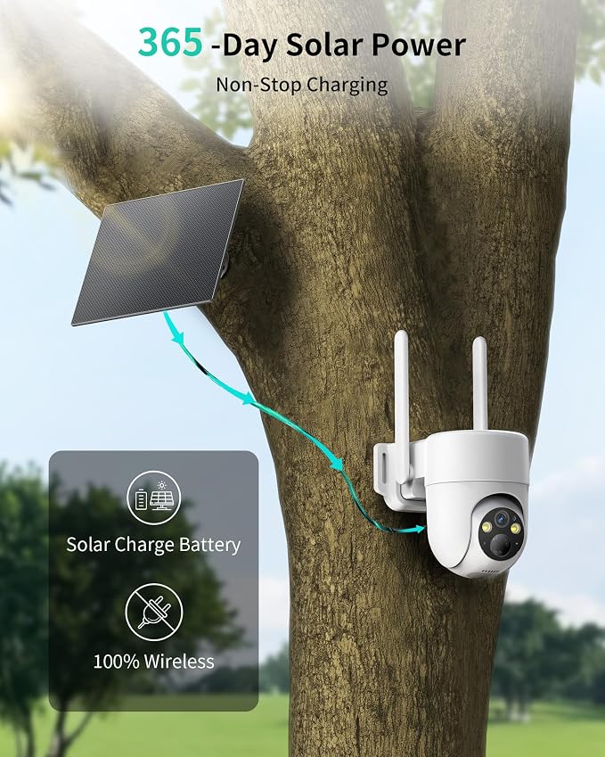 LIWAN 4G LTE Cellular Security Cameras Wireless Outdoor, 2K Off-Grid Cam | 2-Pack No WiFi Security Camera with SIM Card, Solar Powered, Color Night Vision, 360° View for Farm, Cabin, Construction Site