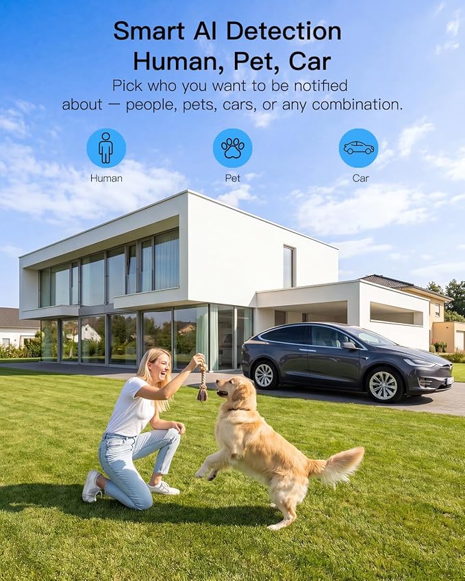 VIMTAG 2.5K 4MP Outdoor Security Camera, Pan/Tilt WiFi Home CCTV Camera, 360° View & Motion Tracking, Color Night Vision, 2-Way Audio, AI Detection Alarm, IP66, Cloud & SD Card Storage, Works w/Alexa