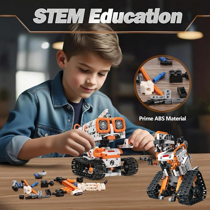 Mechanical Lantern Fish & STEM Robotics Kit Bundle - 1598+ Piece Building Sets for Kids 8-14, Deep Sea & 5-in-1 Coding Robots, STEM Toys, Home Decor, Great Gift