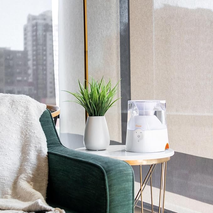 Crane Warm Mist Humidifier, Warm Mist Humidifiers For Bedroom, 1.9L Tank, Vaporizer For Congestion, Steam Humidifier, Humidifiers For Bedroom Warm Mist, Bedside Humidifier, Vapor Pad Included