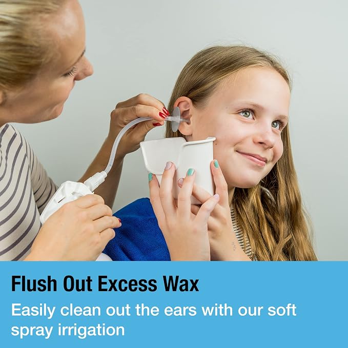 Ear Wax Removal Tool with Ear Camera by Tilcare - Ear Irrigation Flushing System for Adults & Kids - Perfect Ear Cleaning Kit - includes Basin, Syringe, Curette Kit, Towel and 30 Disposable Tips