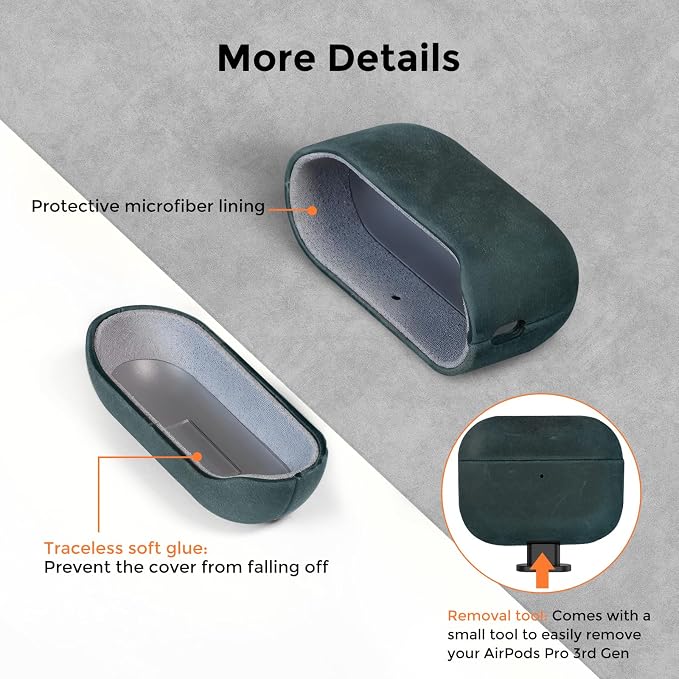 for AirPods Pro 3 Case, Handcrafted Vintage Genuine Leather Shockproof Cover Accessories with Lanyard Compatible with Apple AirPods Pro 3rd Generation 2025