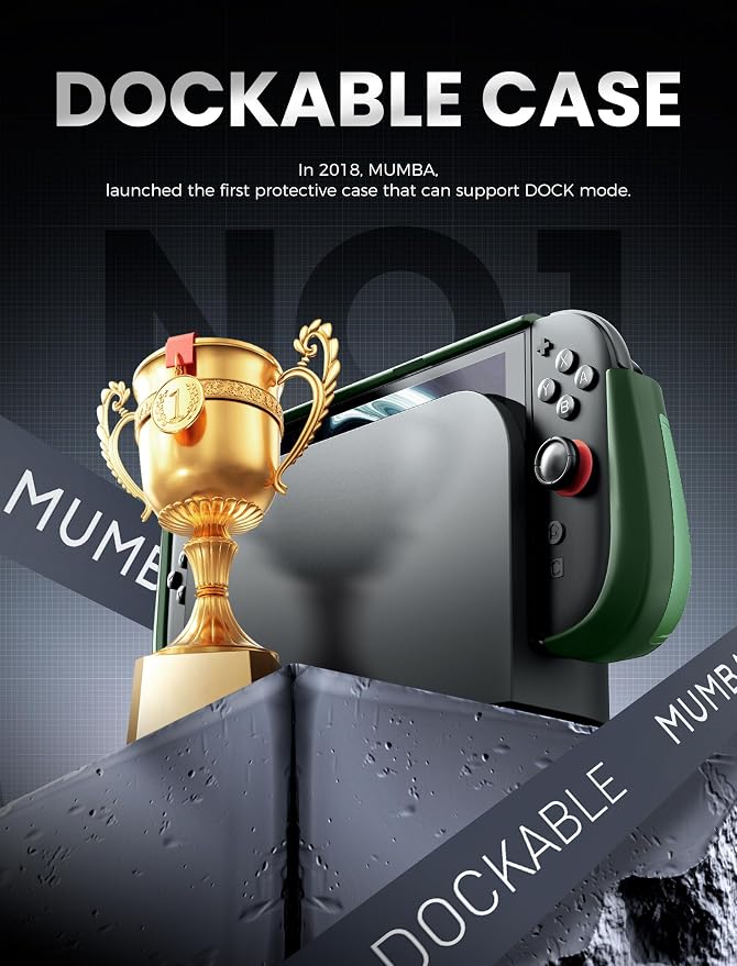 Mumba Dockable for Nintendo Switch 2 Case with Flip Stand, [Titan] Ergonomic Switch 2 Grip Protective Cover Holds 5 Game Cards & 2 TF Cards TPU Accessories and Quick-Release Joy-Con Design (Urban)