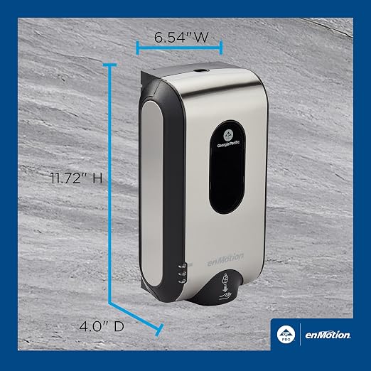 enMotion Georgia‑Pacific (by GP PRO) Gen2 Automated Touchless Soap and Sanitizer Dispenser, Stainless Finish, 52060
