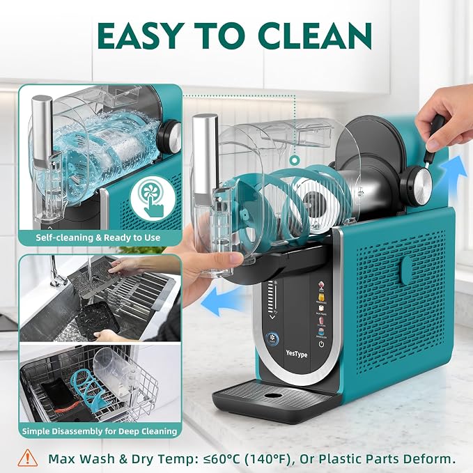 Slushie Machine for Home, No Ice Needed Margarita Machine & Slushy Machine, 5 Preset, Rapid Freezing, Self-Cleaning, 66oz Slushie Maker for Frappes, Spiked Slush, Ice Cream, Dark Green