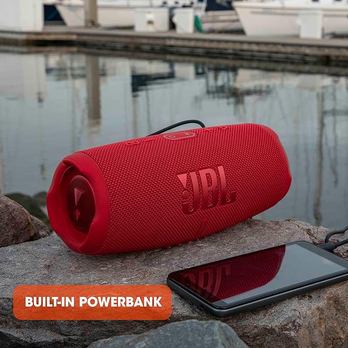 JBL CHARGE 5 - Portable Waterproof (IP67) Bluetooth Speaker with Powerbank USB Charge out, 20 hours playtime, JBL Partyboost (Grey)