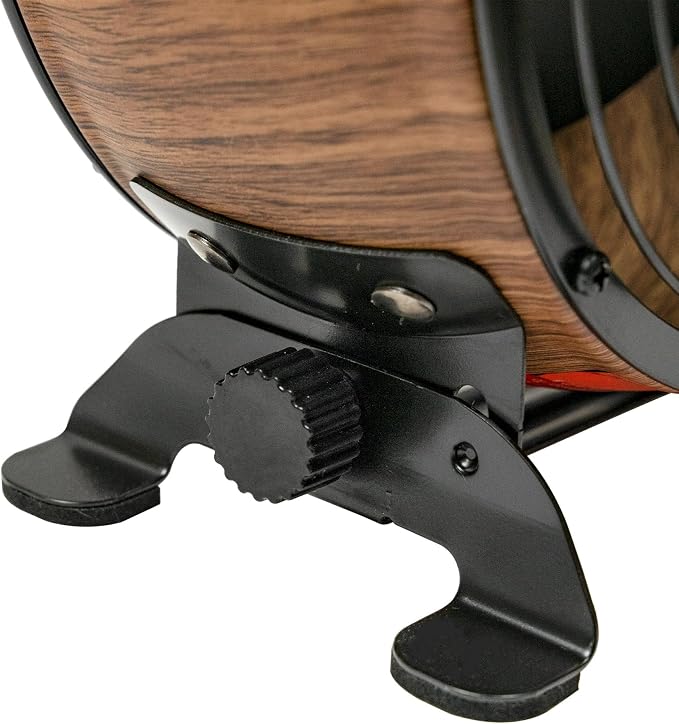 JL Missouri Parts & Misc. Retro All Metal Desktop Fan AC or USB, 5" 3 Speed Wood Grain Drum Desk Adjustable Tilt, 300CFM, Poweful & Quiet