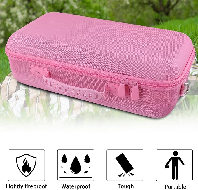 for Bose SoundLink Max Portable Speaker Hard Protective Case, Portable Travel Case Replacement with Shoulder Strap and Handle (Pink Case) - co2CREA
