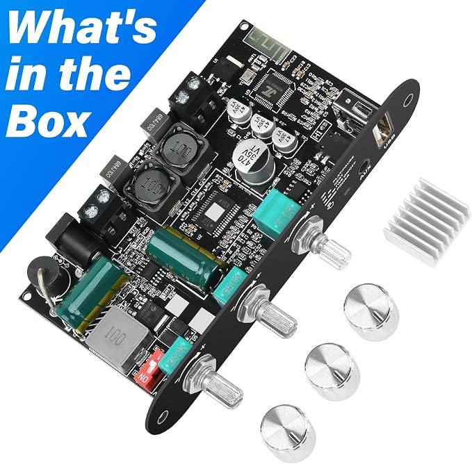 Daakro ZK-1001U Mono Bluetooth Amplifier Board with TWS, 100W Peak Power Home Audio Amplifier Board,Vehicle Amplifier Wide Voltage Input 9-24V,Supports USB/AUX/Bluetooth Input for DIY Wireless Speaker