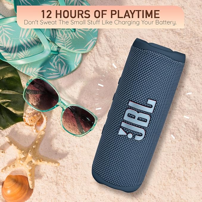 JBL Flip 6 Portable Bluetooth Wireless Speaker, IP67 Waterproof and Dustproof Built-in Battery - Black - Boomph's Comprehensive Ultimate Performance Cloth Solution for Your On-The-Go Sound Experience