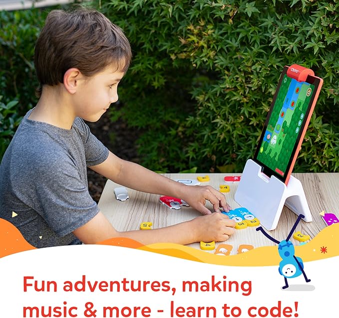 Osmo - Coding Starter Kit for iPad Plus Large Storage Case - 3 Educational Learning Games - Ages 5-10+ - Learn to Code, Coding Basics & Coding Puzzles - STEM Toy iPad Base Included