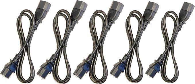 (10) 3 Foot IEC 320 NEMA C13 C14 10A 18AWG AC Power Cord Cables PDU to CPU