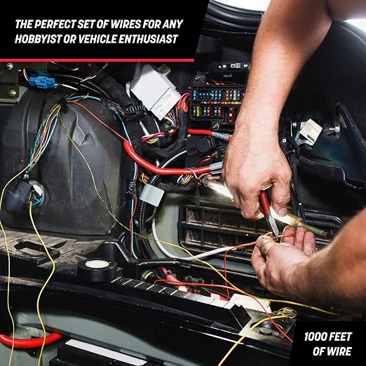 GS Power 1000ft CCA 16 Gauge Wire Automotive, 100ft Spool, 10 Colors, 16 AWG 12v Low Voltage, Speaker Electrical Wire Low Voltage Primary for Car Stereo Audio Trailer Harness Hookup Wiring LED DIY