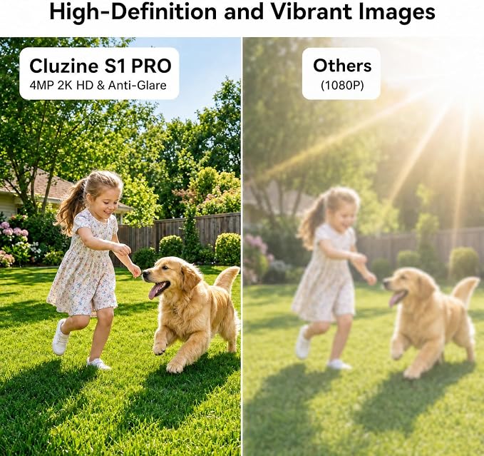 4MP 2K Window Camera, No Glare Thru-Glass Full-Color Night Vision, 2.4GHz & 5GHz WiFi Indoor Cameras for Home Security, Easy Install, Motion Detection, No Monthly Fee, 24/7 Recording